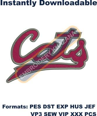 baseball cats logo embroidery design